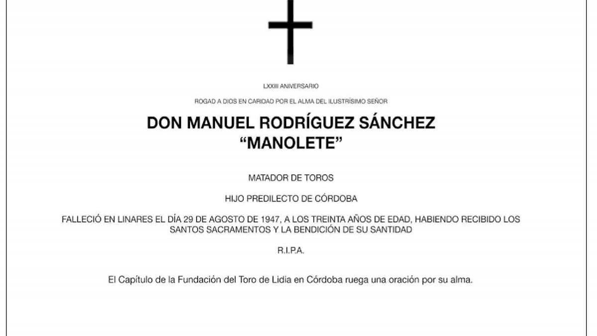 Manuel Rodríguez Sánchez &quot;Manolete&quot;