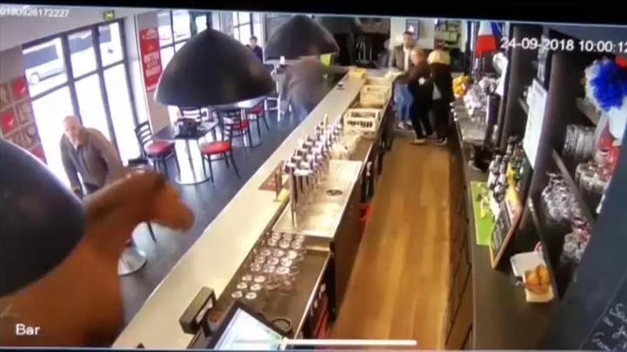 Un caballo se pasea por la barra de un bar en Francia