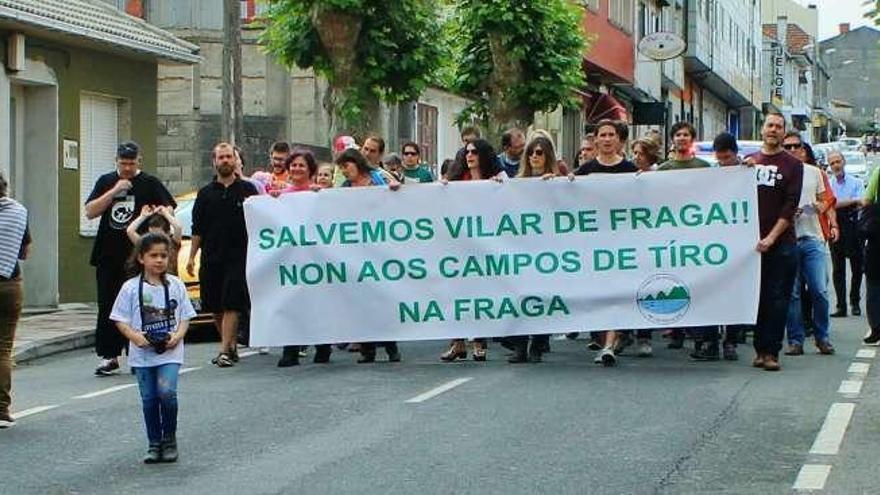 Protesta contra el campo de tiro en Vilar de Fraga.