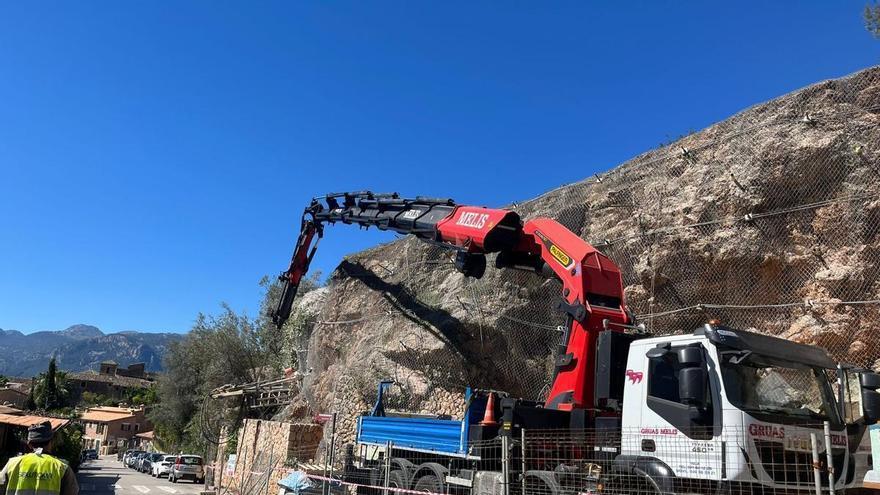 Comienzan las obras para reforzar el talud que amenazaba la carretera de Fornalutx