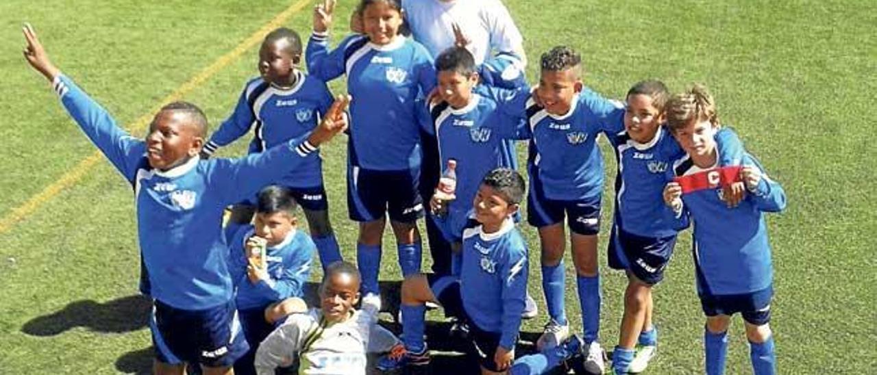 El Bellver Palma benjamín de fútbol que ganó al Cide este pasado fin de semana.