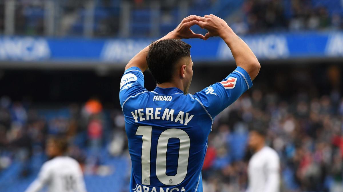 Yeremay celebrando el gol ante el Ceuta