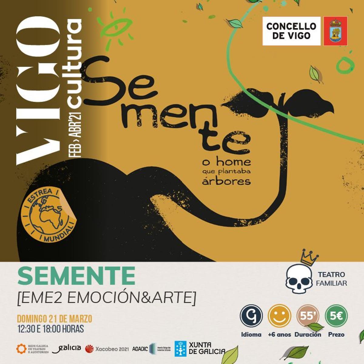 Cartel de &amp;quot;Semente&amp;quot; de VigoCultura 2021