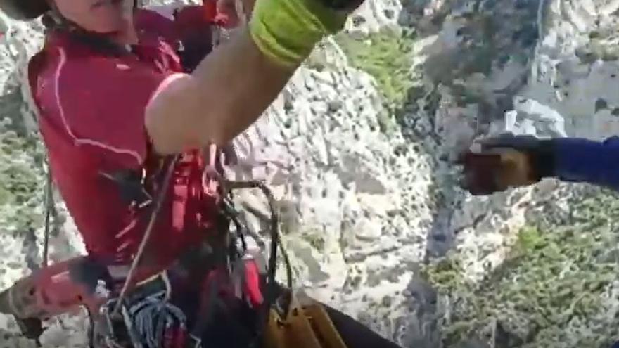 Rescatado tras sufrir un accidente de escalada en la Cova del Pinar