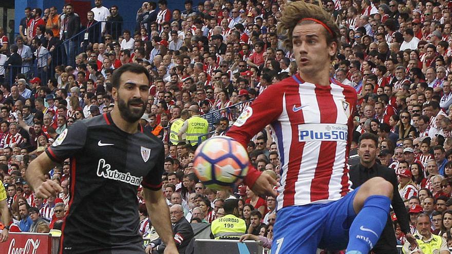 Griezmann, durante el partido ante el Athletic.