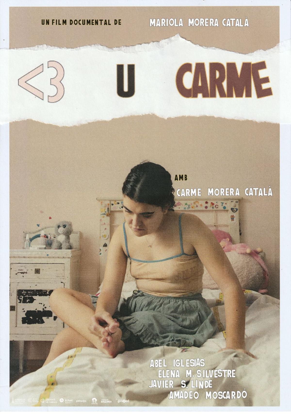 Uno de los carteles promocionales de '<3 u Carme', de Mariola Morera.