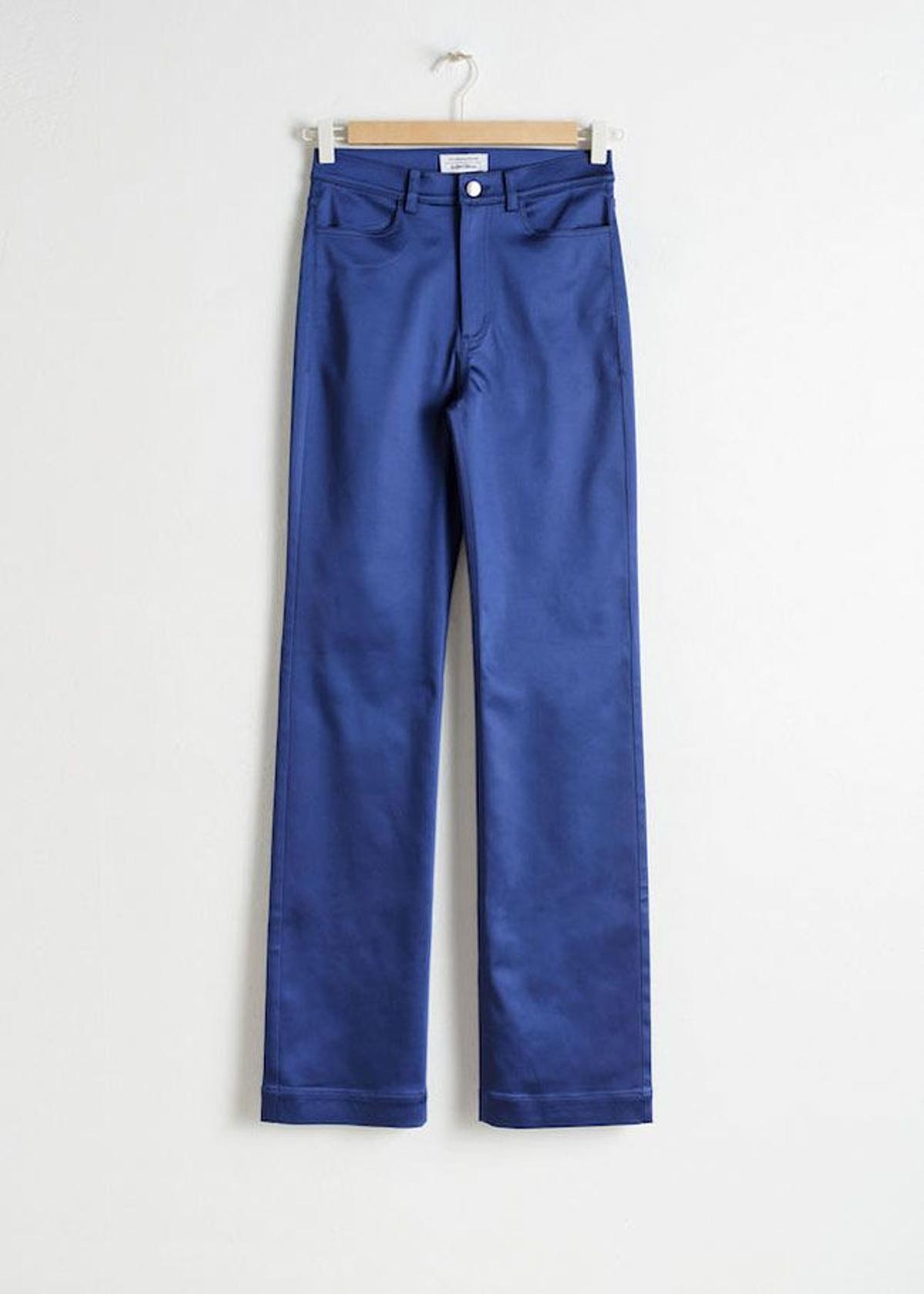 Pantalones de satén azul, de las rebajas de &amp; Other Stories