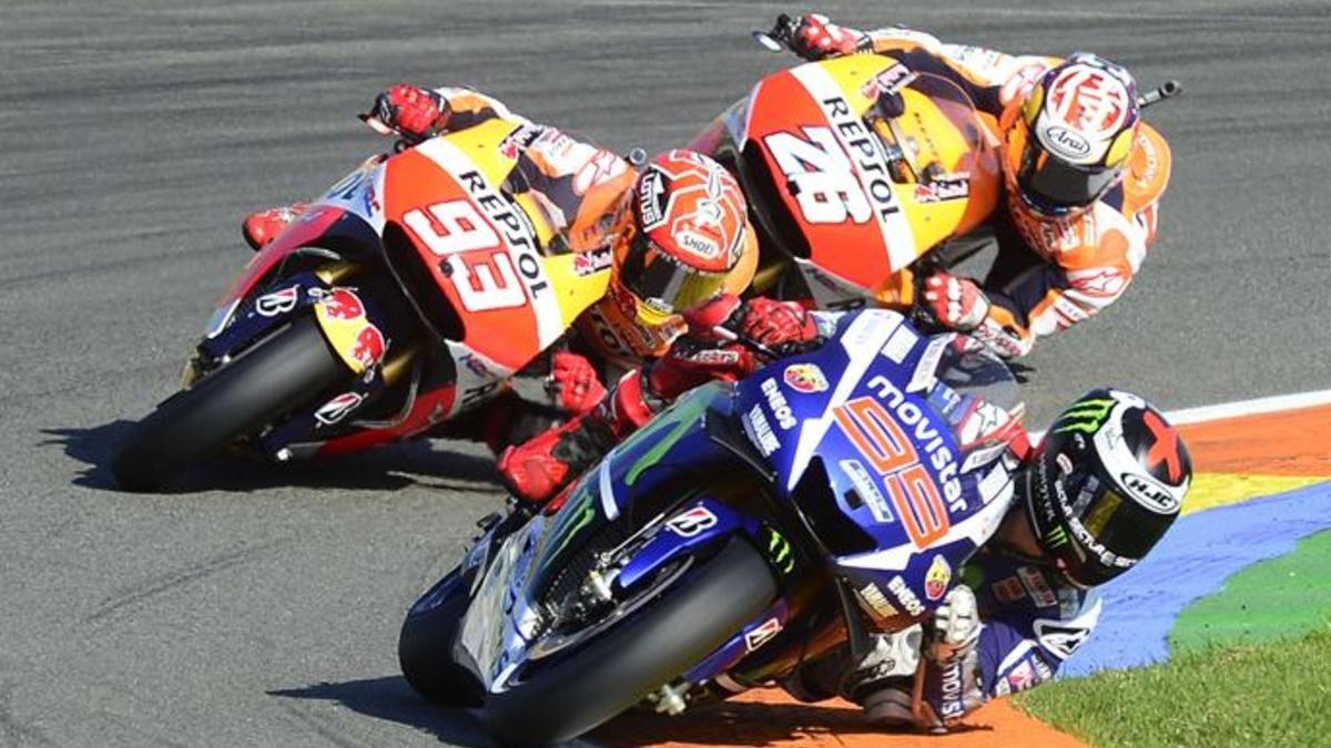 Lorenzo, Márquez y Pedrosa buscan acabar el año con una victoria