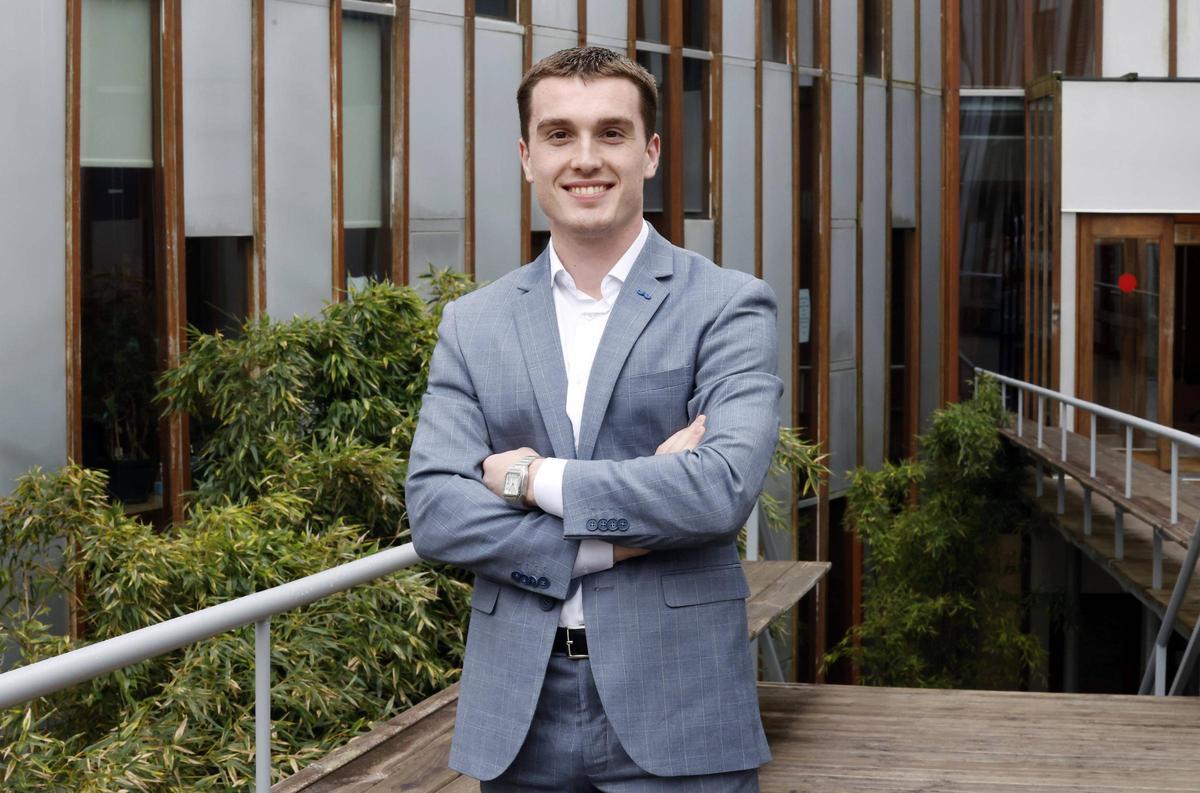 El emprendedor Martín Arosa, ayer, en el campus de Vigo.