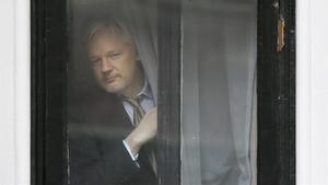 Julian Assange, en la Embajada de Ecuador en Londres.