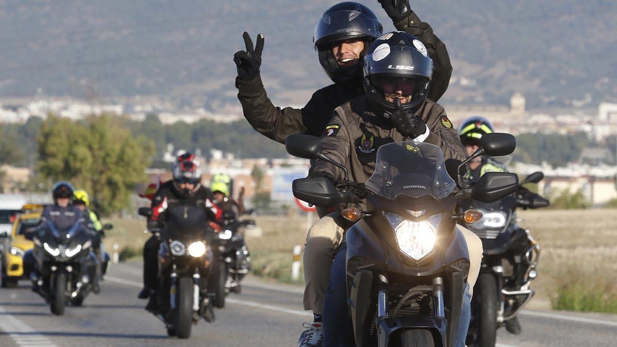 Marcha motera para despedir los actos del día de la Guardia Civil en Córdoba.