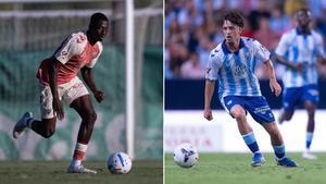 Otu y Juani, en la pretemporada del Málaga CF.