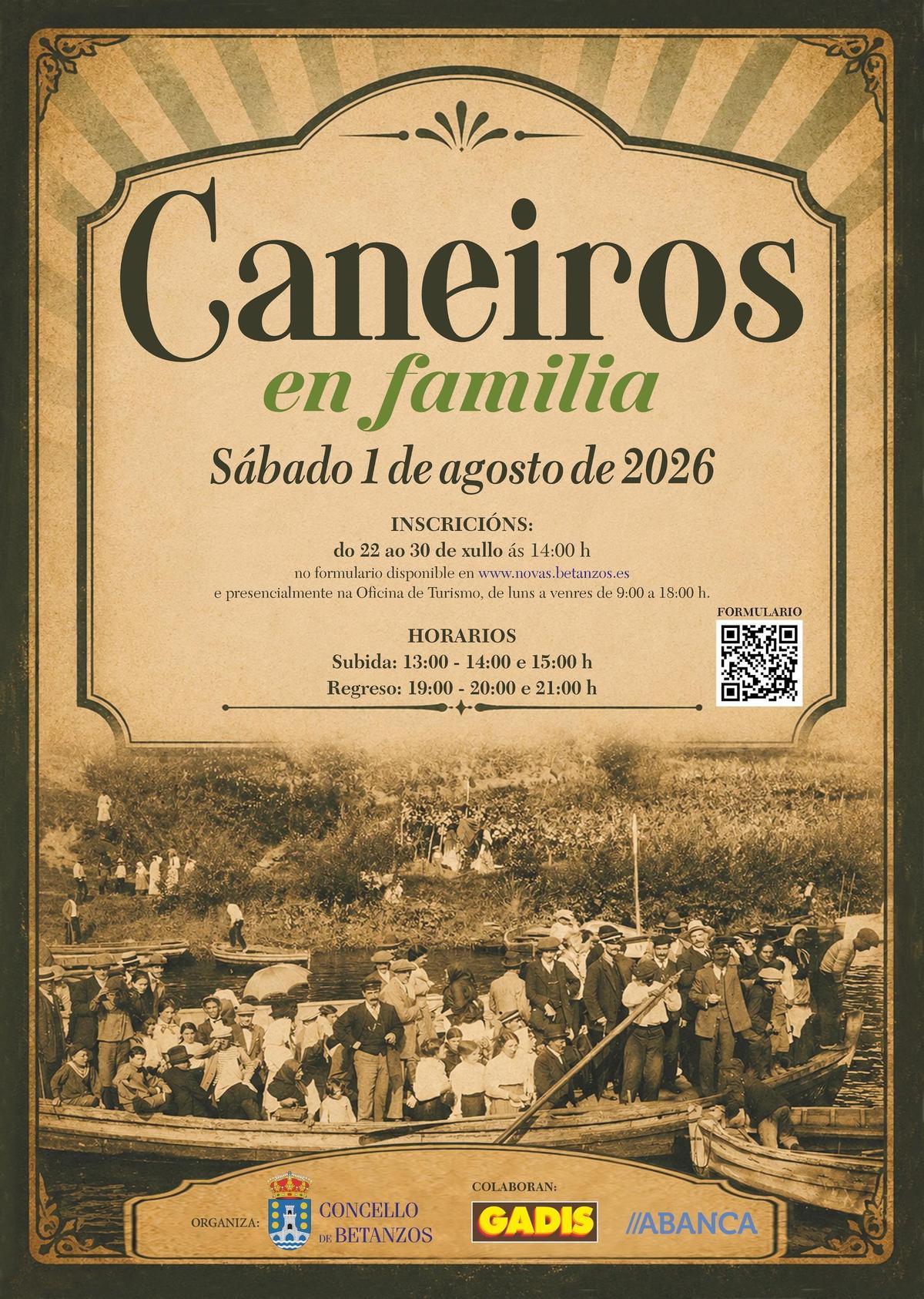 Cartel de Caneiros en familia.