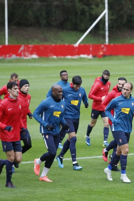 Entrenamiento del Sporting en Mareo.