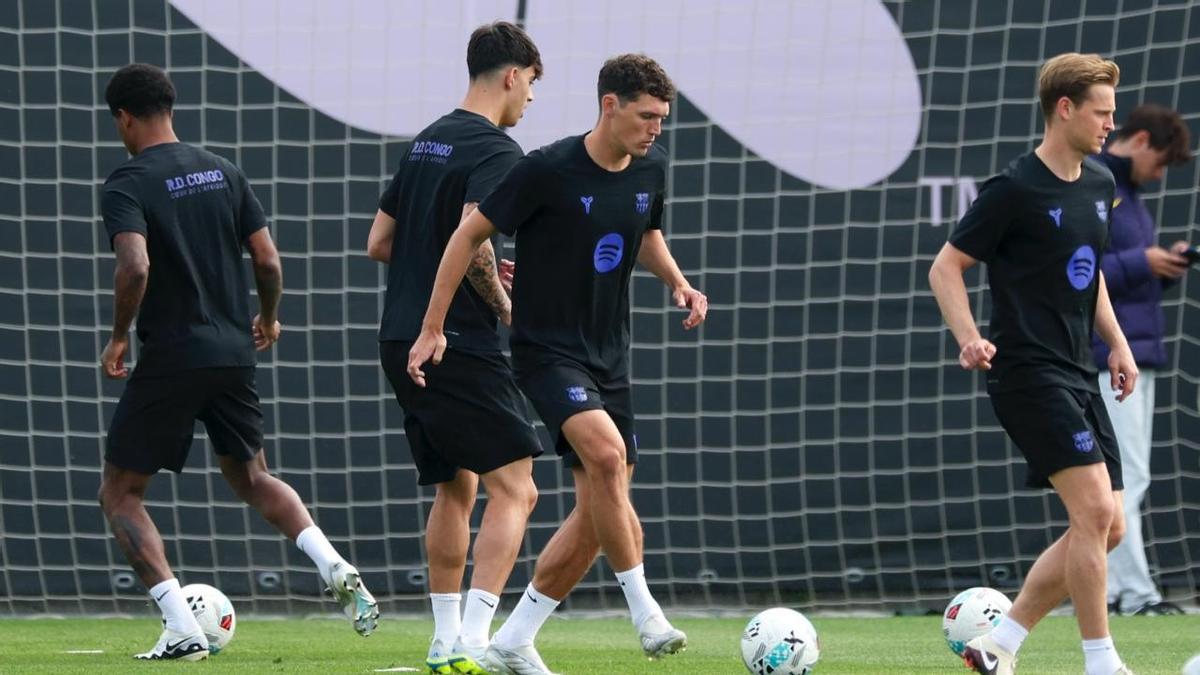 Christensen, en el último entrenamiento del FC Barcelona