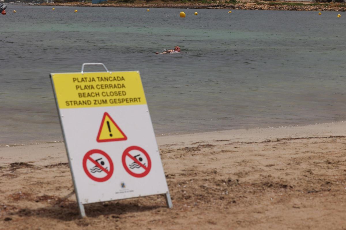 Galería: cerrada al baño la Platja d'en Xinxó por vertidos fecales