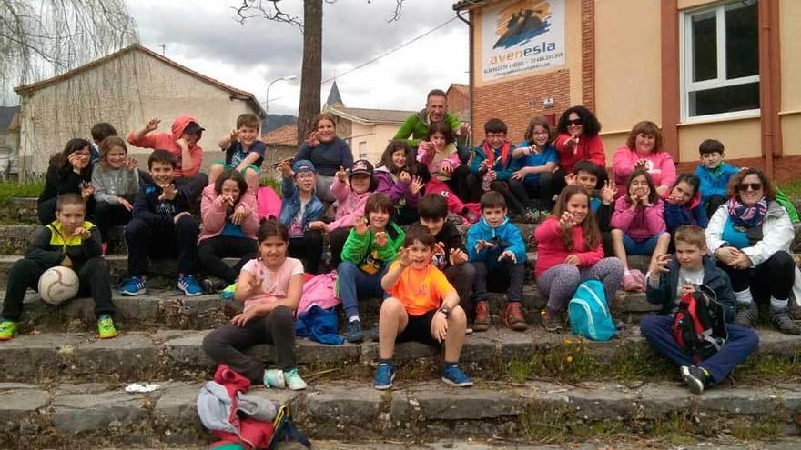 Los alumnos del San Félix, en Sabero.