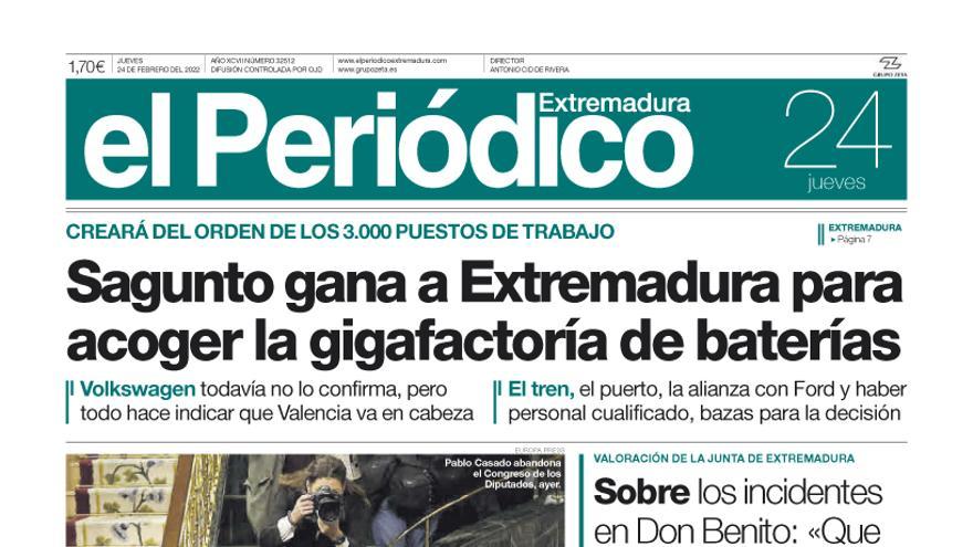 Consulta la portada correspondiente al día 24 de febrero del 2022