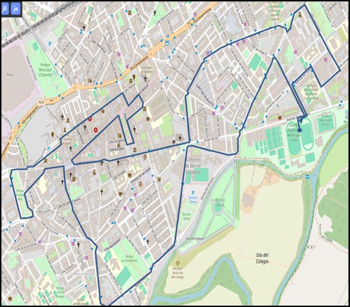 Recorrido San Silvestre de Alcalá de Henares 2025