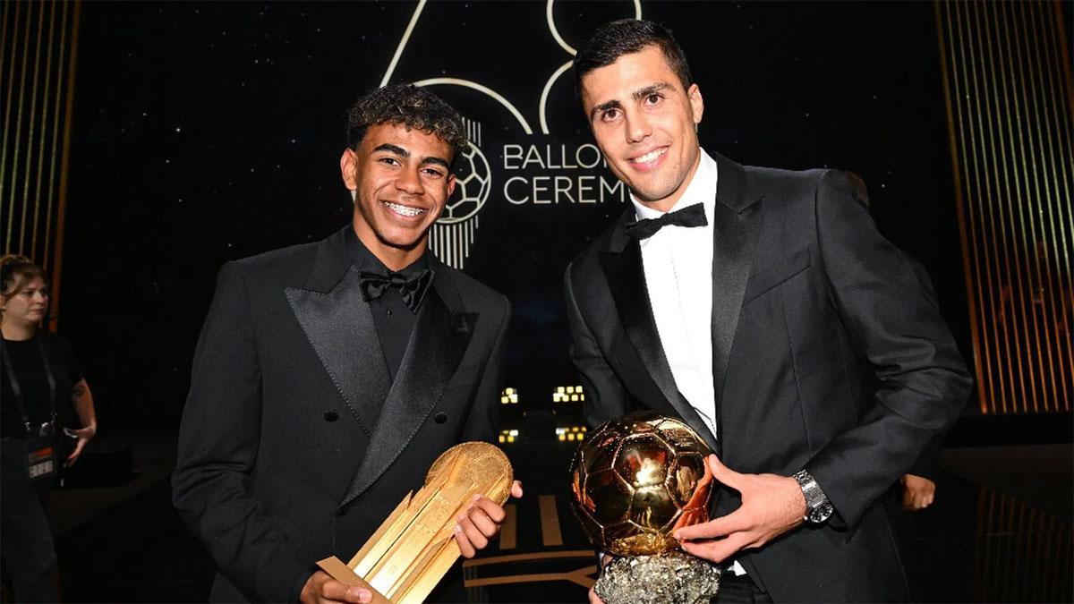 Rodri y Lamine Yamal, en la gala del Balón de Oro