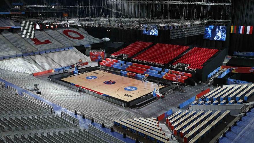 Imagen del estadio de Lille adaptado para acoger el Eurobasket.