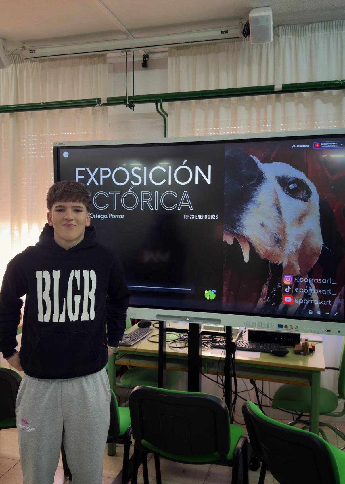 Darío Ortega Porras presenta su exposición pictórica en el IES López Neyra