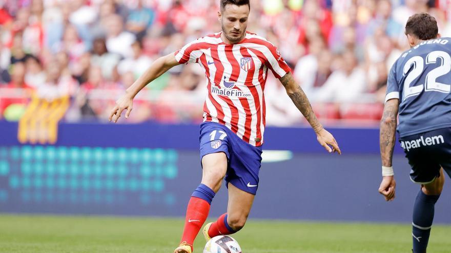 Saúl, en un partido con el Atlético.