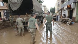 La UME, el Ejército y la Guardia Civil siguen con los trabajos a pesar de la lluvia