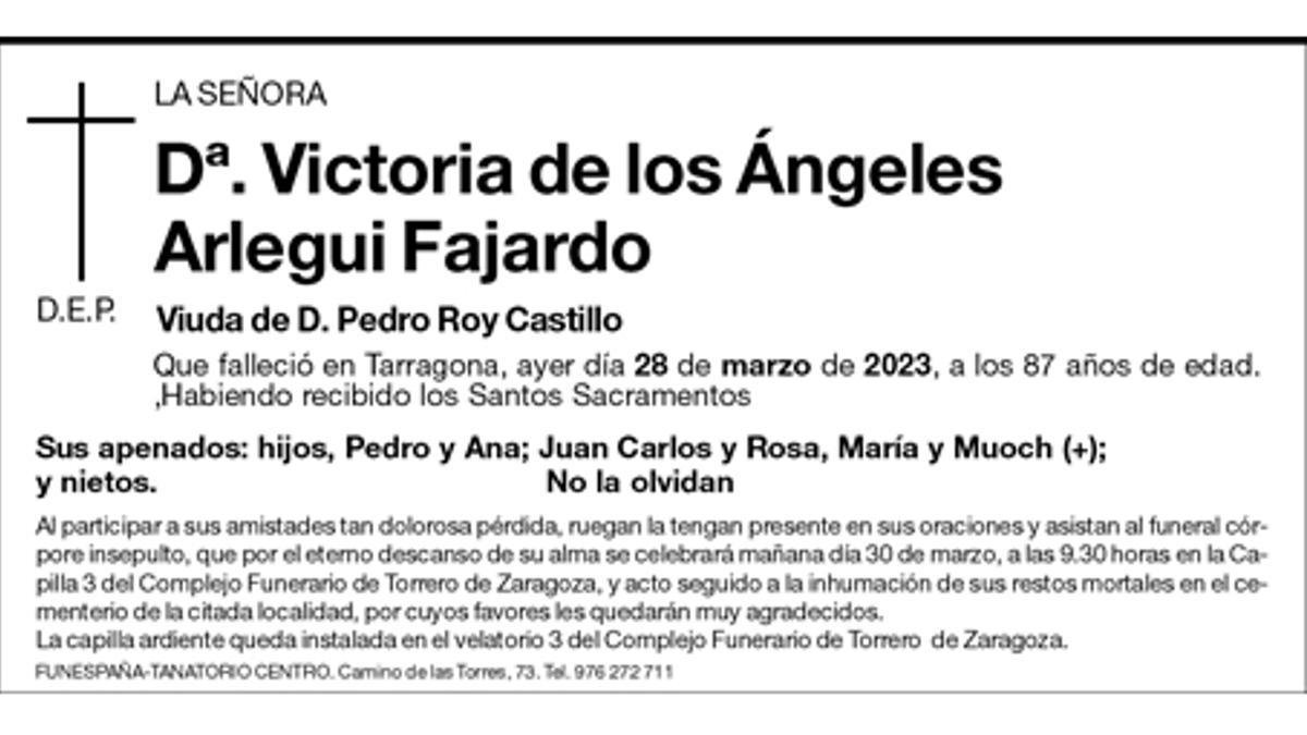 Victoria de los Ángeles Arlegui Fajardo