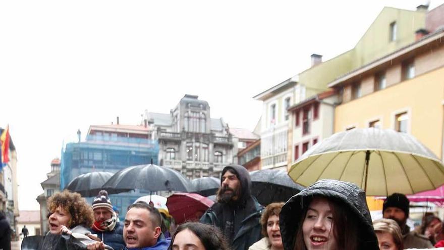 La cabeza de la manifestación del viernes en Oviedo.