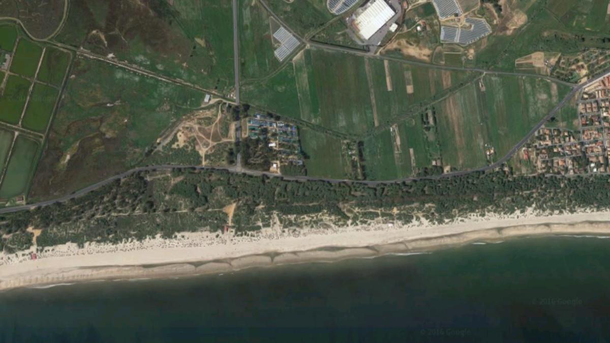 Vista aérea de la playa de La Redondela, en Huelva