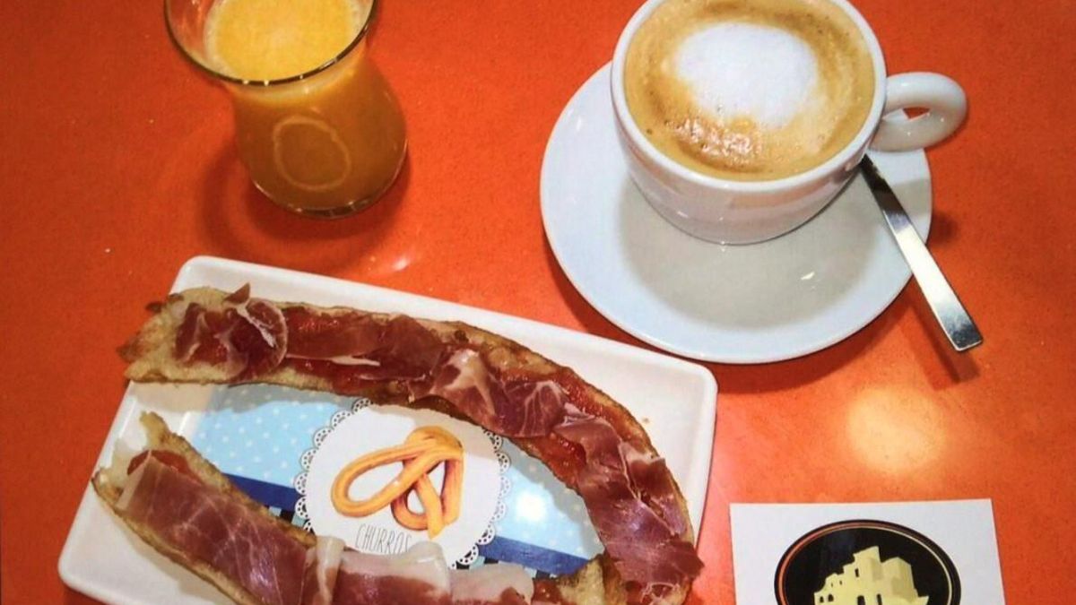 Porras rellenas de jamón.