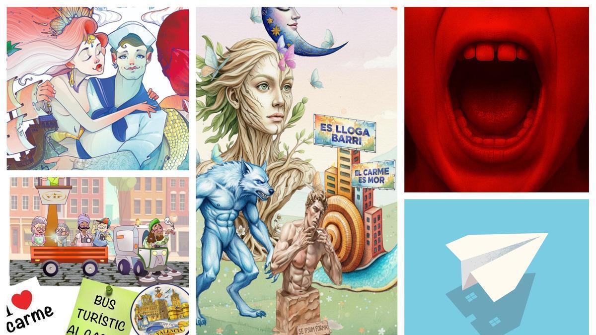 Bocetos de las Fallas 2026 de la Agrupación del Carmen