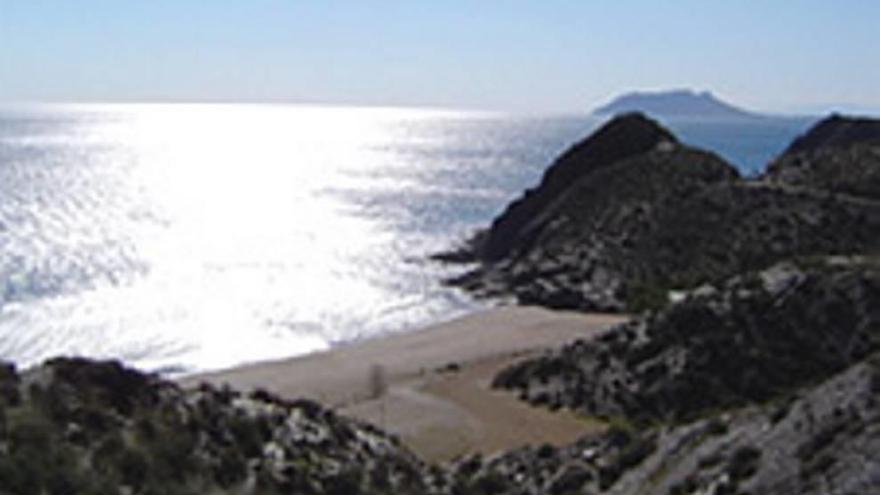 Una de las calas de la playa de Calnegre de Lorca.