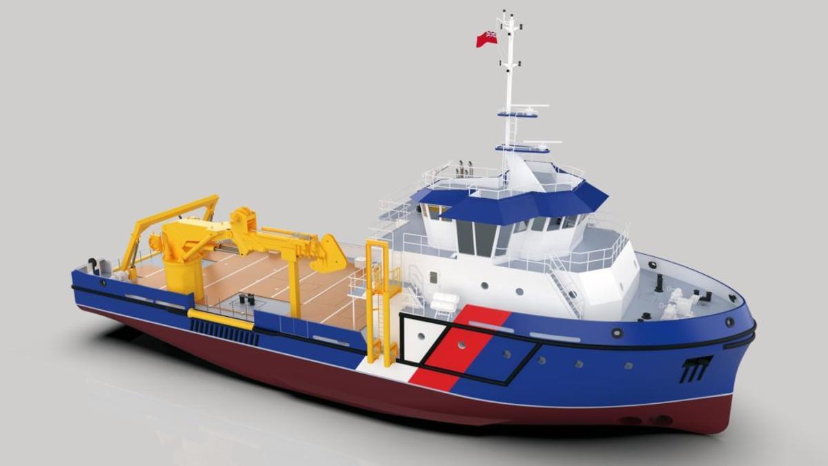 Recreación del buque que Freire Shipyard construirá para Brigss Marine.