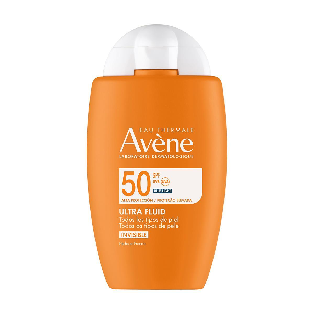 Avène cuenta con ‘Ultrafluido invisible SPF50’, un protector solar facial para adultos de ultra amplio espectro con textura ultraligera.