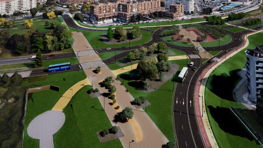 Así será la nueva entrada a Oviedo por el Bulevar de Santullano