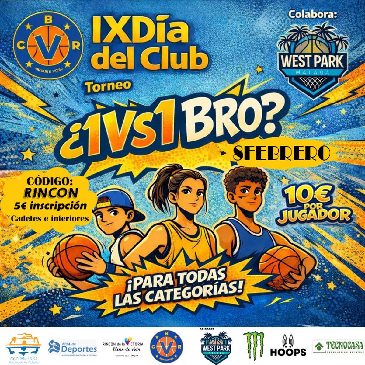 Cartel del IX Día del Club del CB Rincón de la Victoria.