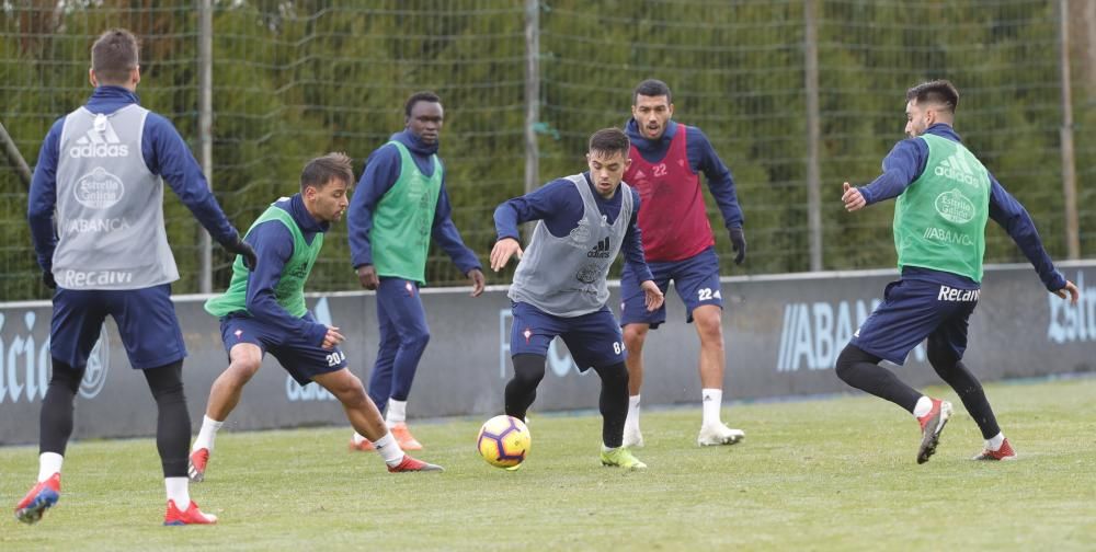 El Celta prepara en A Madroa el partido contra el Valladolid