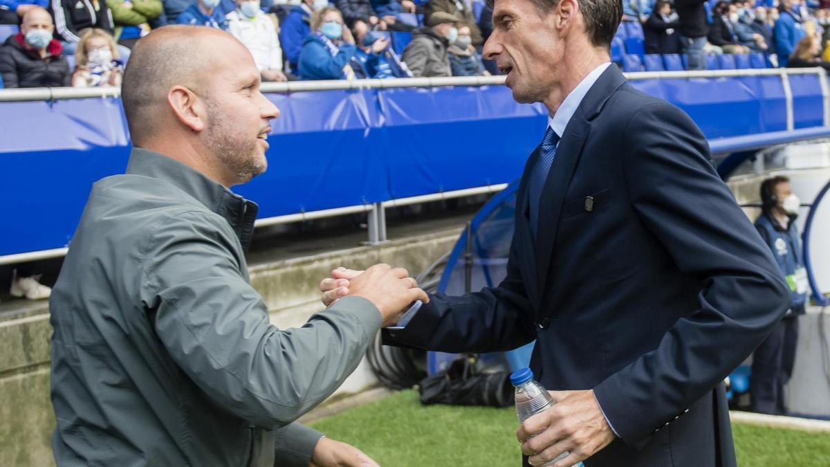 José Alberto saluda a Ziganda en el Tartiere