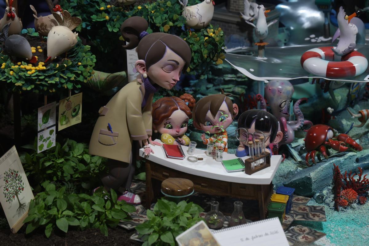 Recorrido por la falla infantil Espartero-Ramón y Cajal, ganadora del Ninot Indultat Infantil 2026