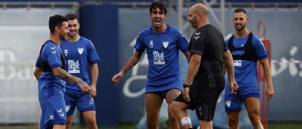 Imagen de un entrenamiento de esta semana en el Anexo de La Rosaleda.