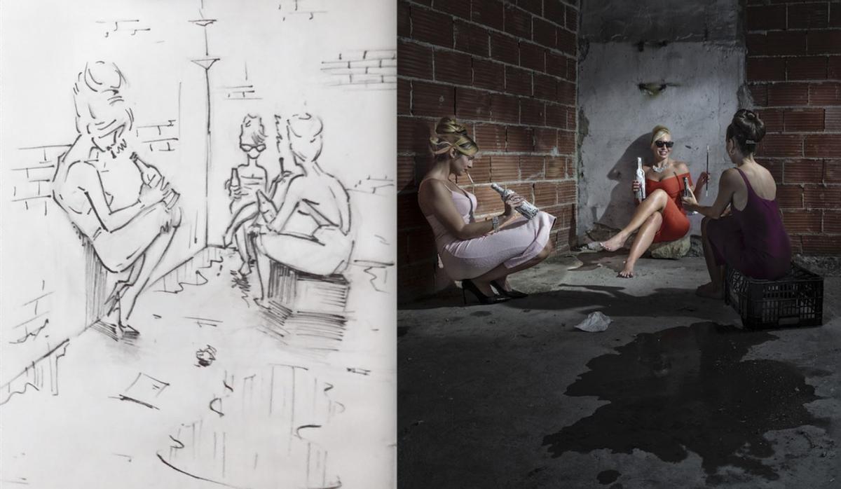 Dibujo de Juanjo Hernández y versión fotográfica de Borja López