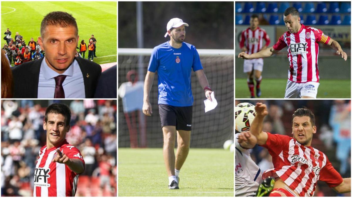 Pablo Machín, rodeado por Delfí Geli, Pere Pons, Eloi Amagat y Àlex Granell.