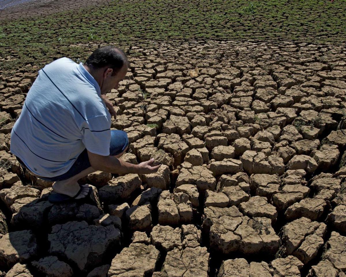 Suelo cuarteado por los efectos de la sequía