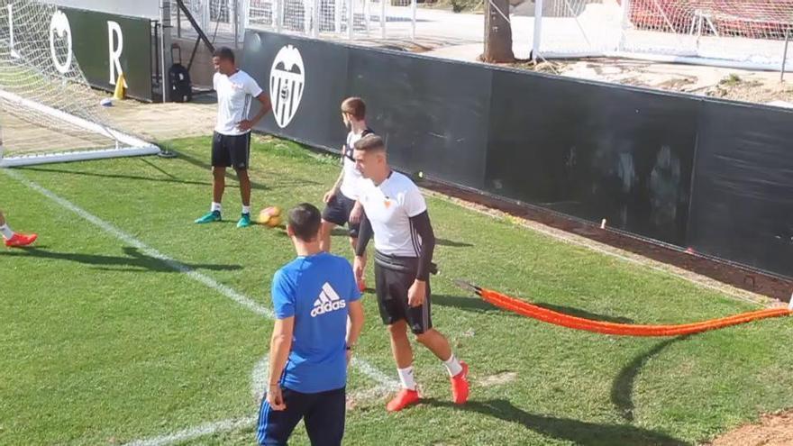 El entrenamiento del Valencia CF