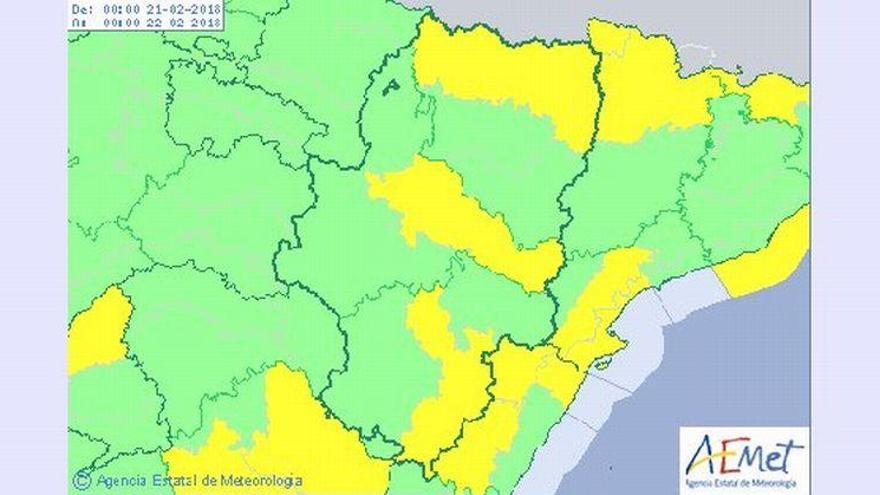 Alerta amarilla por nevadas en el Pirineo y por viento en las tres provincias