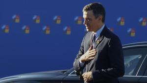 El presidente del Gobierno, Pedro Sánchez, a su llegada a la primera jornada de la cumbre de la OTAN, este 29 de junio de 2022, en el recinto ferial de Ifema, en Madrid.
