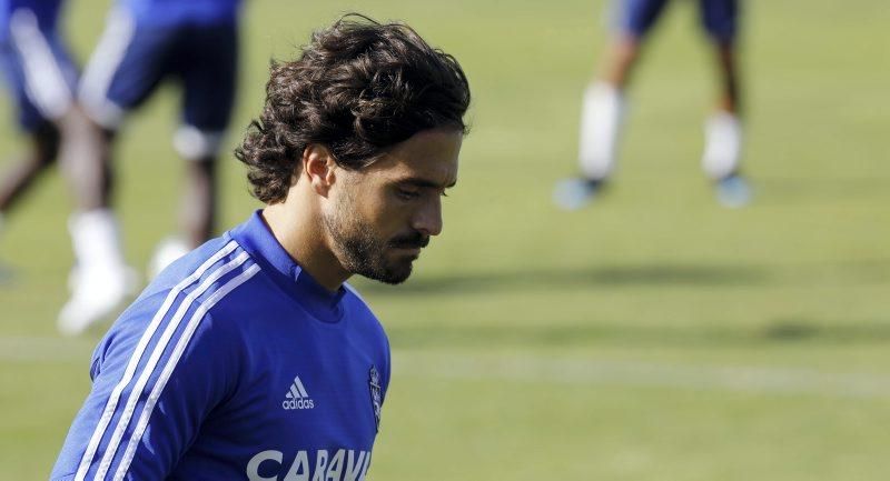 Entreno de hoy del Real Zaragoza en la Ciudad Deportiva.