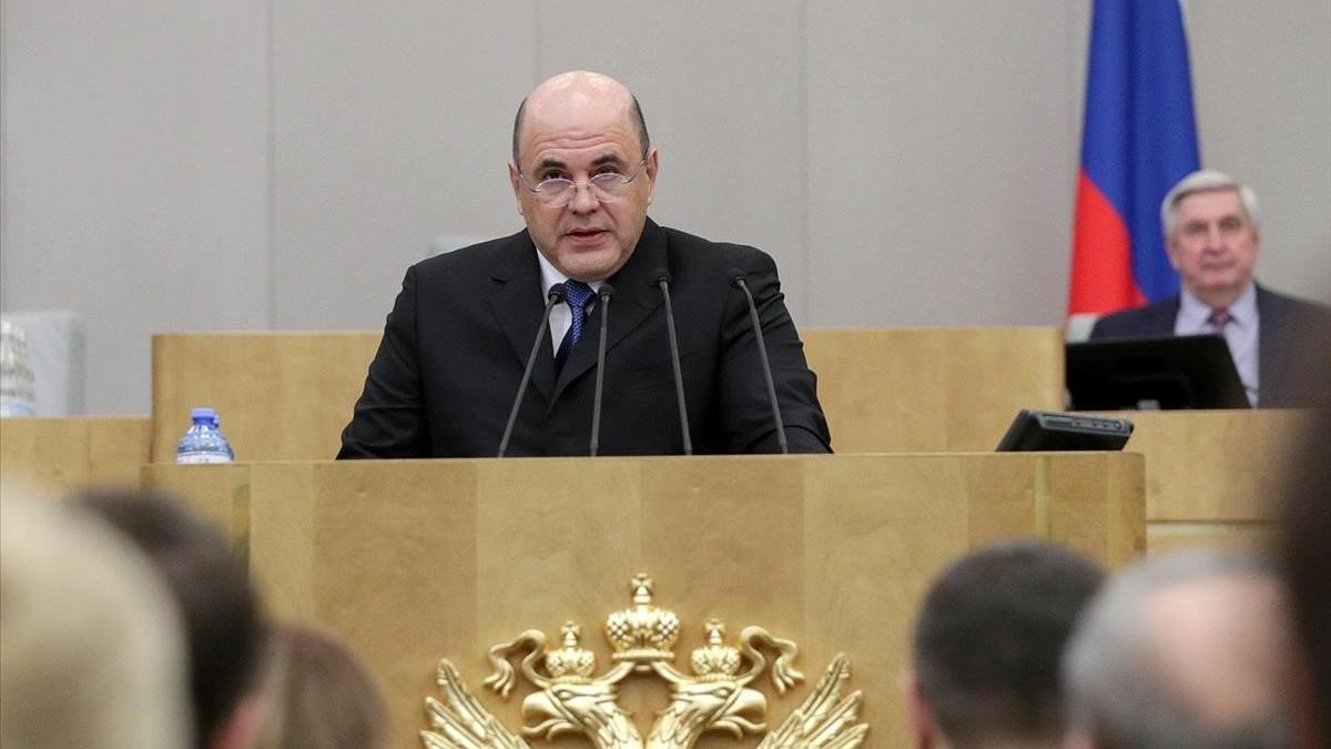 Mijaíl Mushistin, durante su discurso en la Duma.